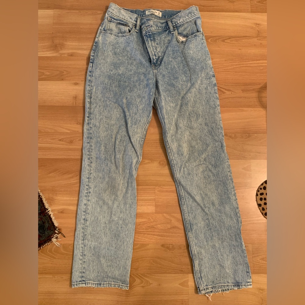 Abercrombie & Fitch 90s straight ultra high rise crossed waist jeans size 28s